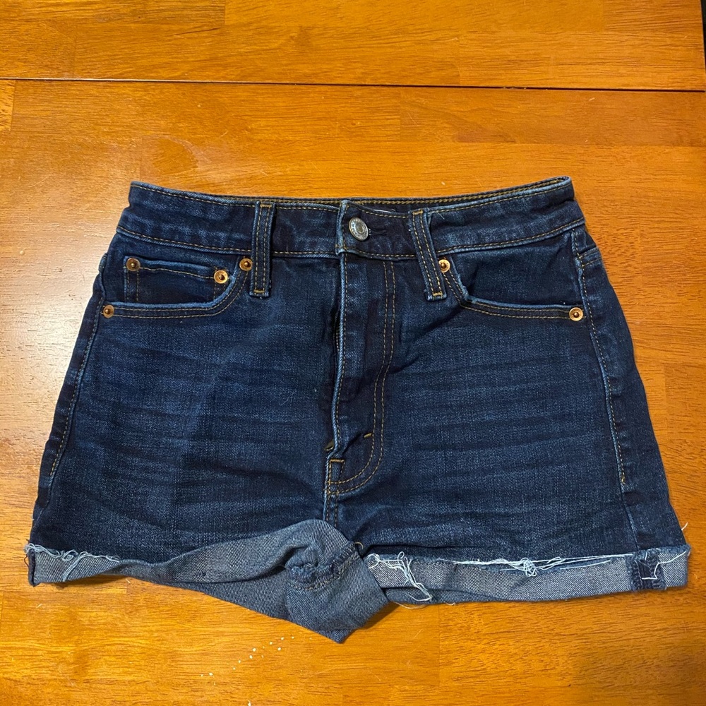 A&F high rise denim shorts